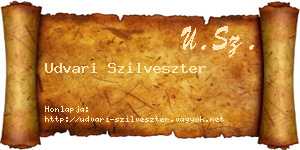 Udvari Szilveszter névjegykártya